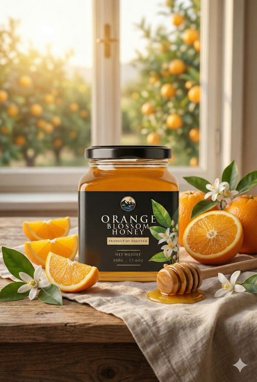 Orange Honey 500g with nature bg Square